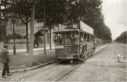 Tranva de la lnea Collblanc - Sants Estacin. Barcelona, c. 1920.