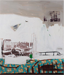 Doméstico con flores, 2009 técnica mixta sobre lienzo, 230 x 200 cm