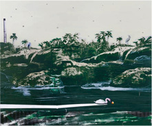 Lunático con animales, 2011 técnica mixta sobre lienzo, 200 x 230 cm